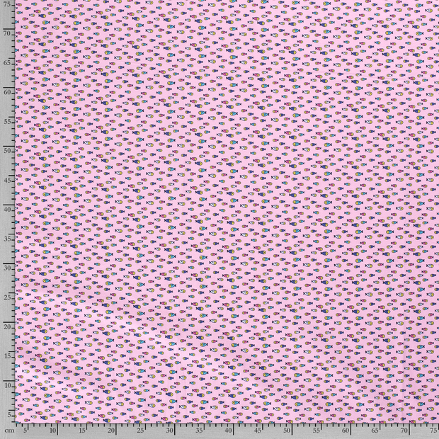 Cotton Jersey fabric Fish Pink