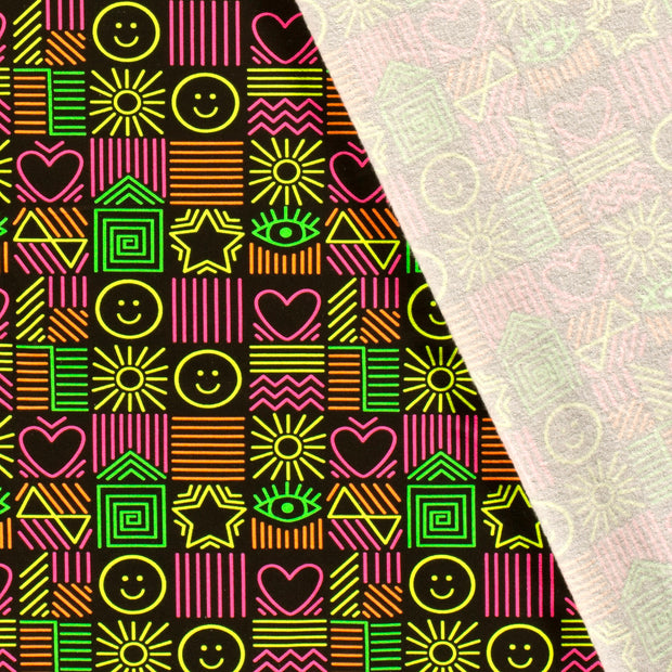 French Terry fabric Faces brushed neon printed 