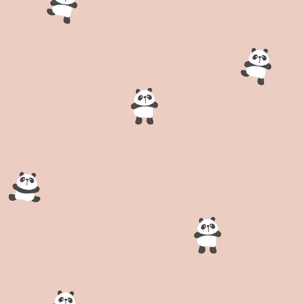 Cotton Poplin fabric Panda Light Pink