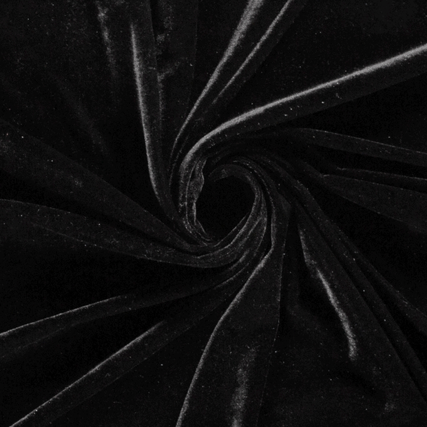 Velvet fabric Unicolour Black