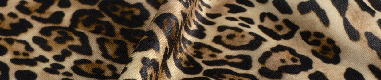Fabrics with panther, tiger, leopard and lion prints