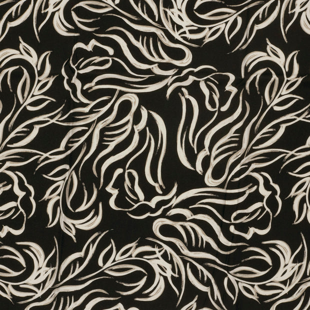 Sergé de Viscose tissu Noir mat 