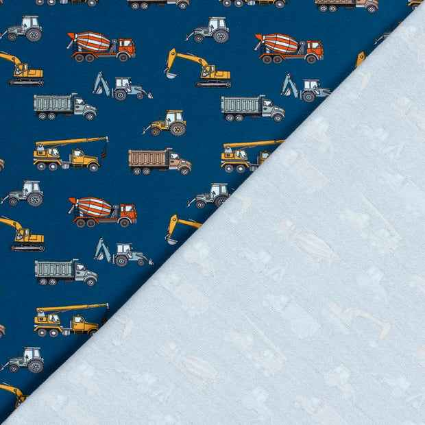 French Terry fabric Tractors printed 