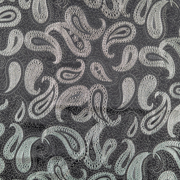 PES Jacquard fabrik Paisley Schwarz
