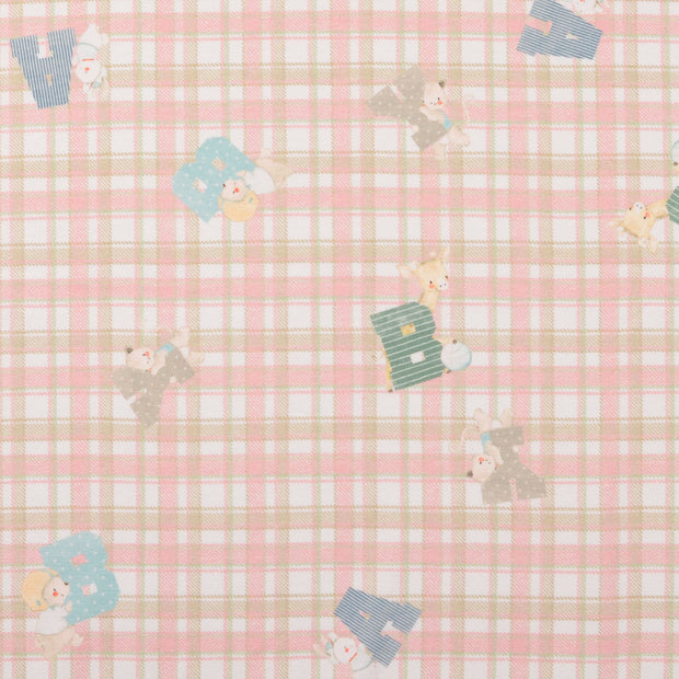 Jersey fabric Animals Light Pink