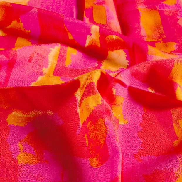 Viscose Poplin fabric Abstract Pink