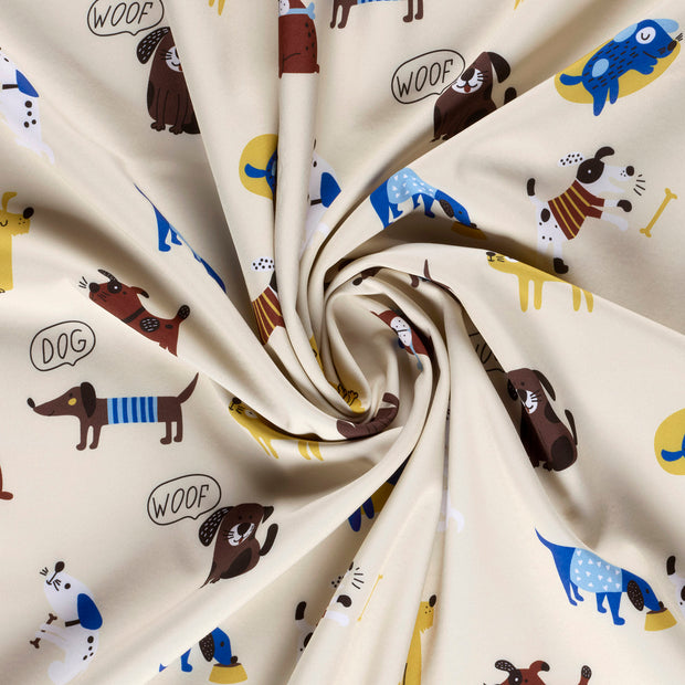 Softshell fabric Beige digital printed 