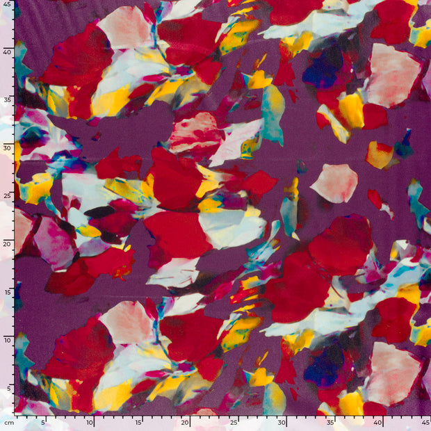 Satin fabric Abstract Aubergine