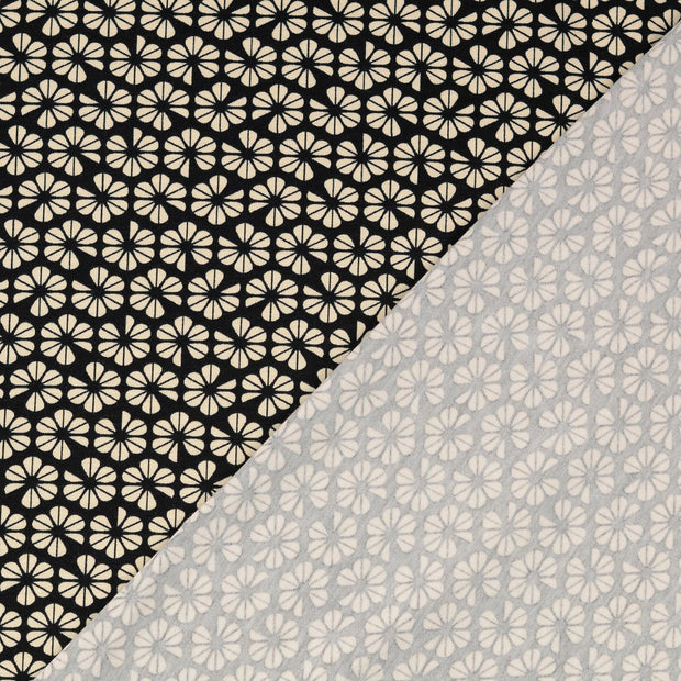  fabric Black printed 