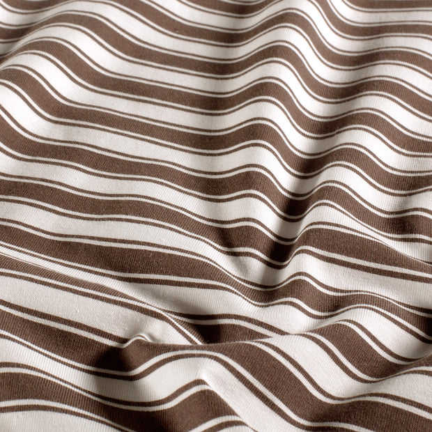 Jersey fabric Stripes Brique