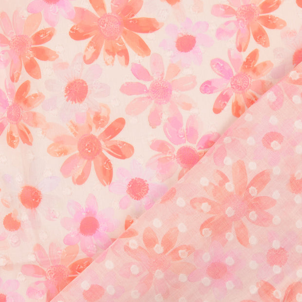 Voile fabrik Helles Pink digital bedruckt 