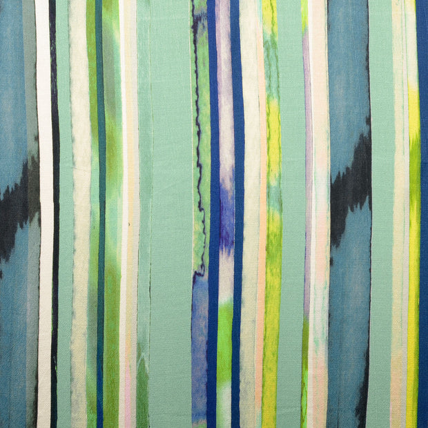 Viscose Satin tissu rayures Vert