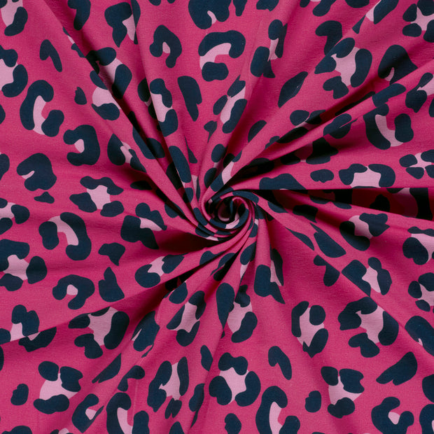 French Terry fabric Fuchsia digital printed 