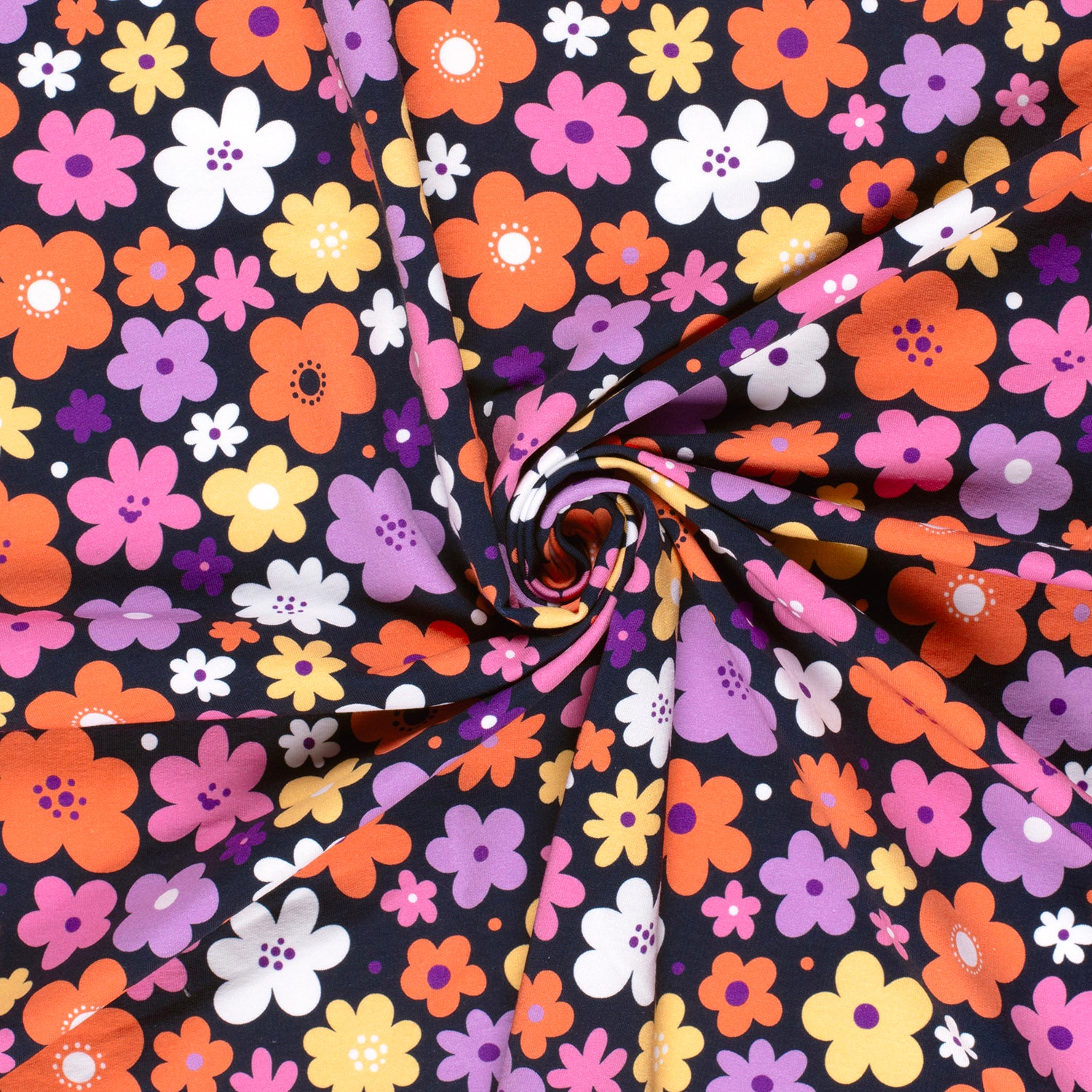 [y] HenderScheme fabric fabre サイズ5 French Terry fabric Flowers Navy | Wholesale fabrics | Nooteboom