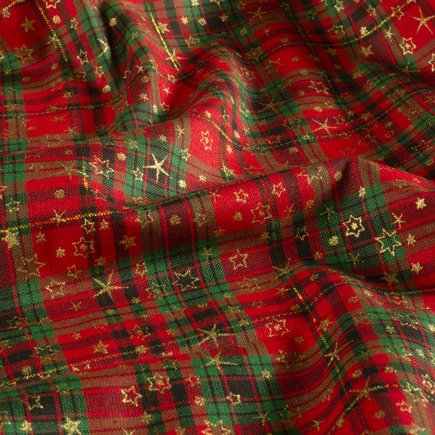 Algodón Popelina tela Navidad Rojo