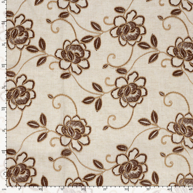  fabric Flowers Dark Brown