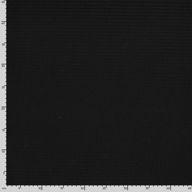 Waffle piqué fabric Unicolour Black