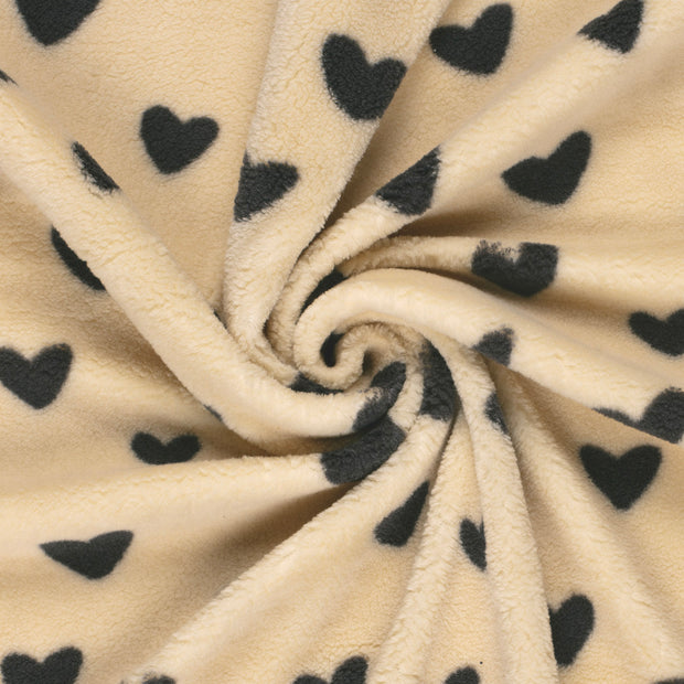 Sherpa Fleece fabrik Beige bedruckt 
