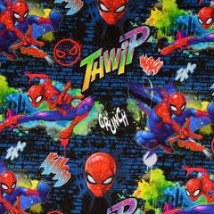 Cotton Jersey digital printed Spider-Man Multicolor