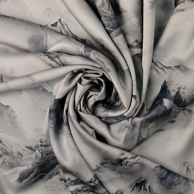 Viscose Satin fabrik Grau 
