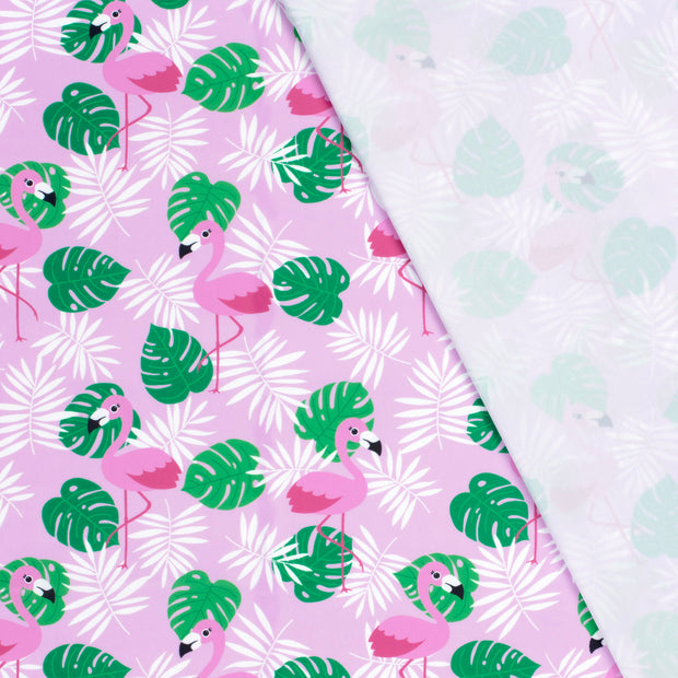 Swimwear Jersey UPF50 Recycled fabric Flamingos digital printed 