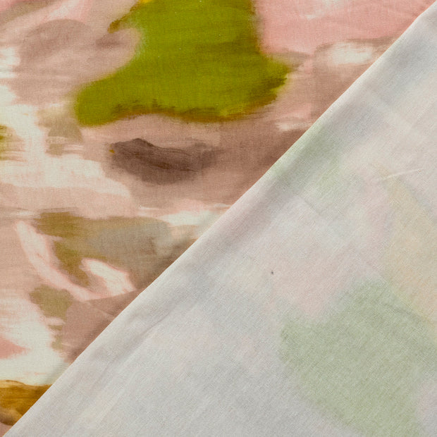Viscose Lin Chaine et Trame tissu Abstrait imprimé 