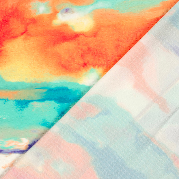 Polyester Bubble fabric Abstract printed 