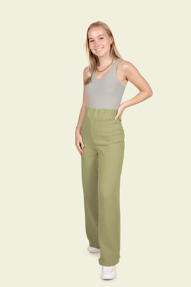 Muslin fabric Unicolour Olive Green