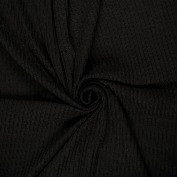Rib Jersey fabric Black 