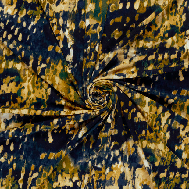 Viscose Vortex Jersey fabric Navy printed 