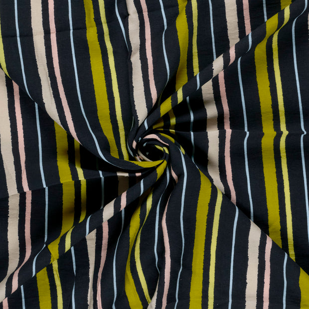 Viscose Nylon Crepe stof Marine bedrukt 