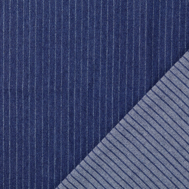 Denim fabric Stripes Navy