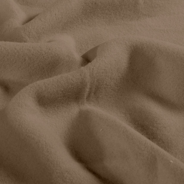 Polaire de Coton tissu Unicolore Marron taupe