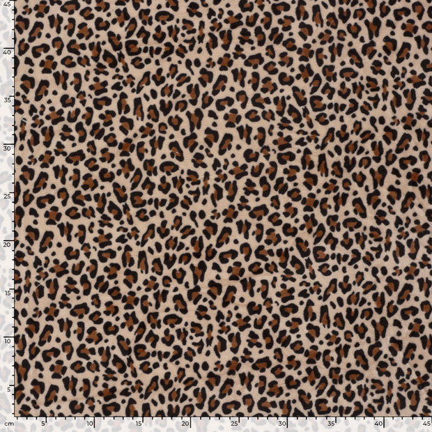 Nicky velours fabric Leopards Camel