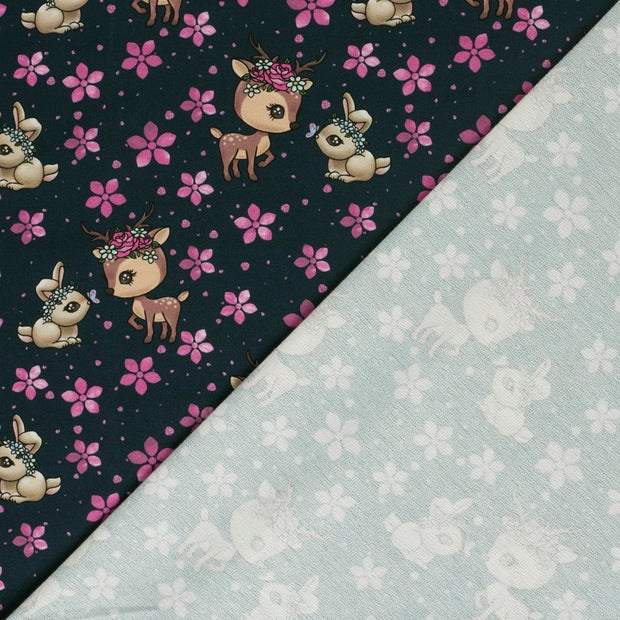 French Terry fabric Bunnies digital printed 