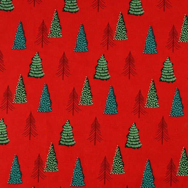  fabric Trees Red