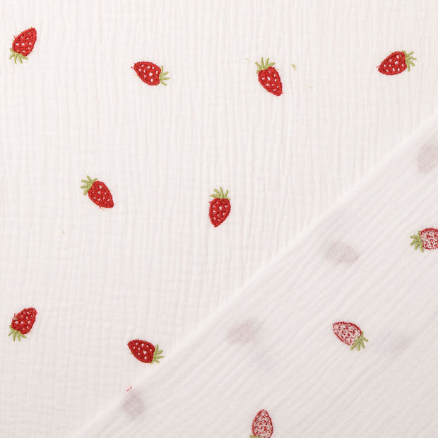 Muslin fabric White embroidered 