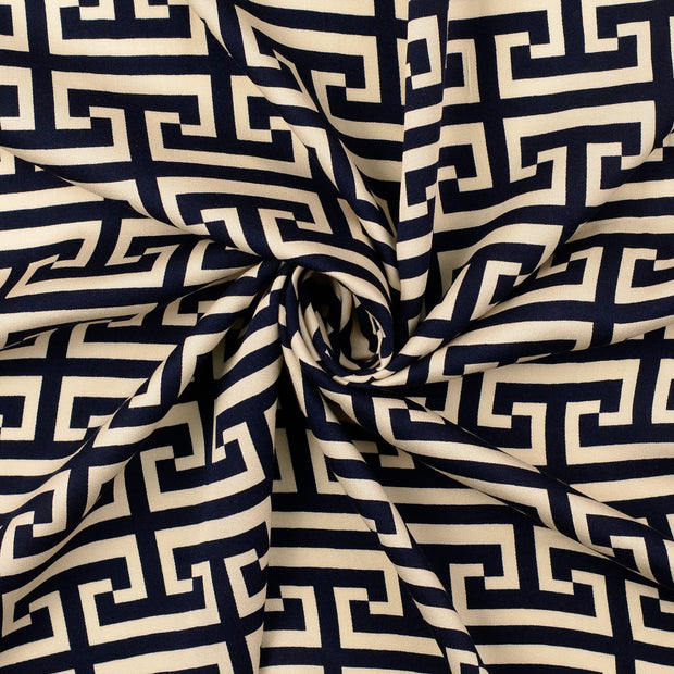 Viscose Satijn stof Marine 