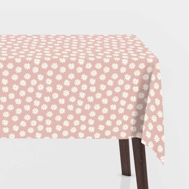 Toile Cirée tissu fleurs Rose clair