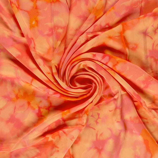 Viscose Satin fabrik Lachsfarbe digital bedruckt 