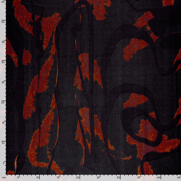 Satijn stof Abstract Zwart