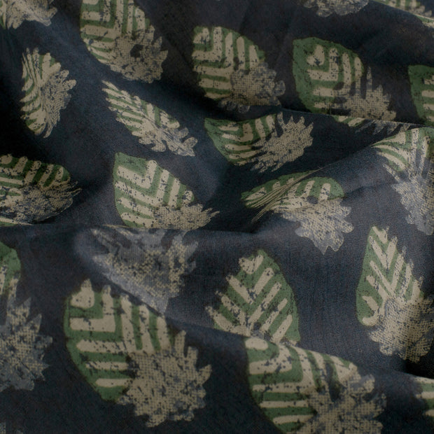 Voile fabrik Paisley Indigoblau