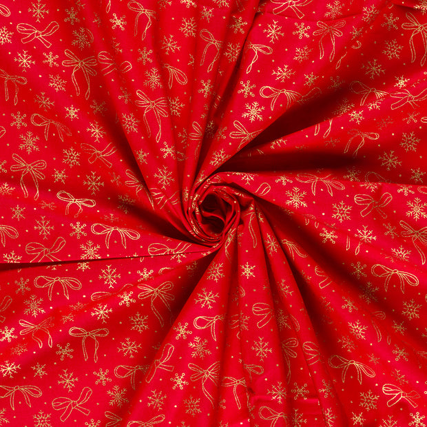 Algodón Popelina tela Rojo 