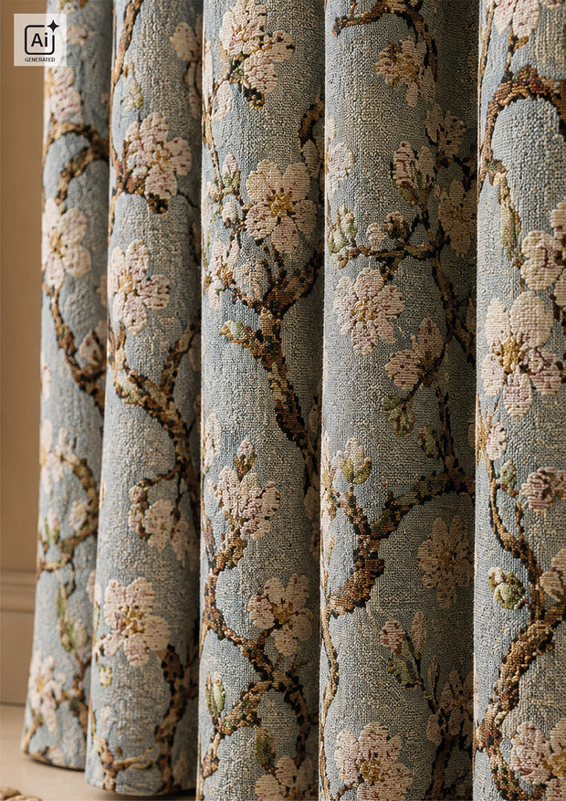 Gobelin stof Bloemen Mint