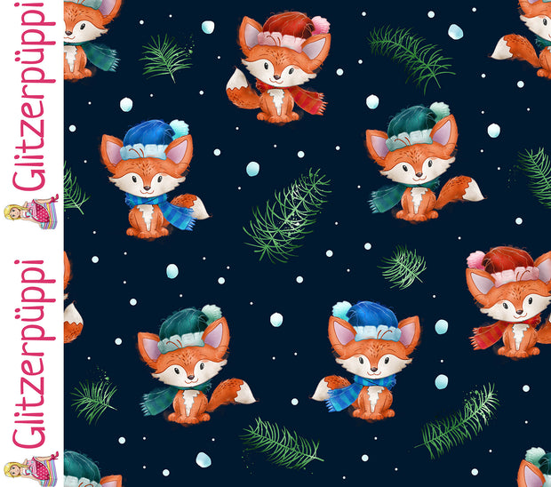 Jogging fabric Foxes Navy