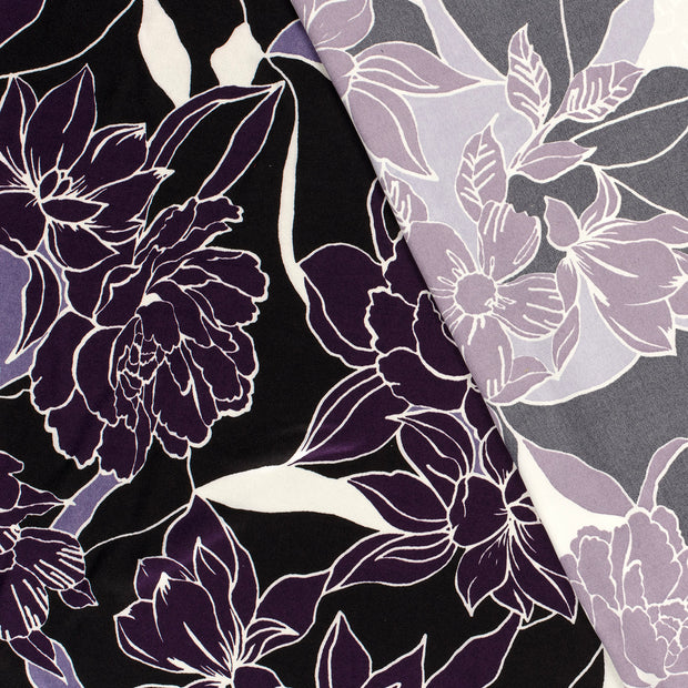 Satin fabric Flowers printed 