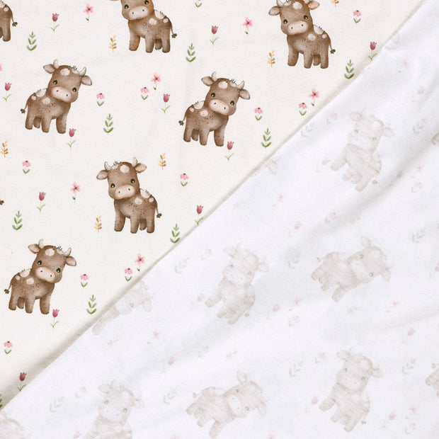 Jersey fabric Cows digital printed 