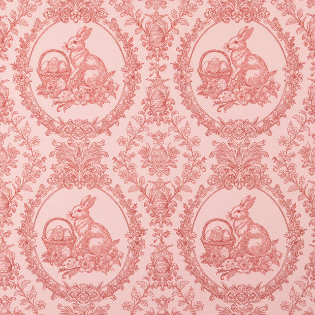 Cretonne fabric Flowers Old Pink