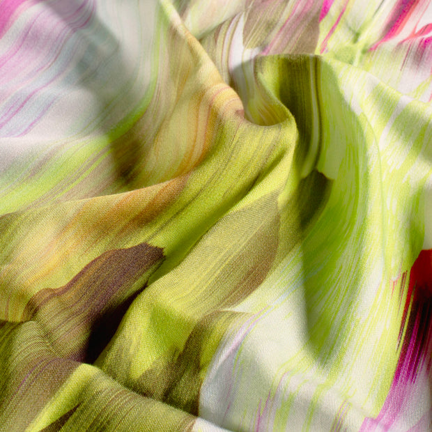 Viscose Satin fabric Stripes Fuchsia