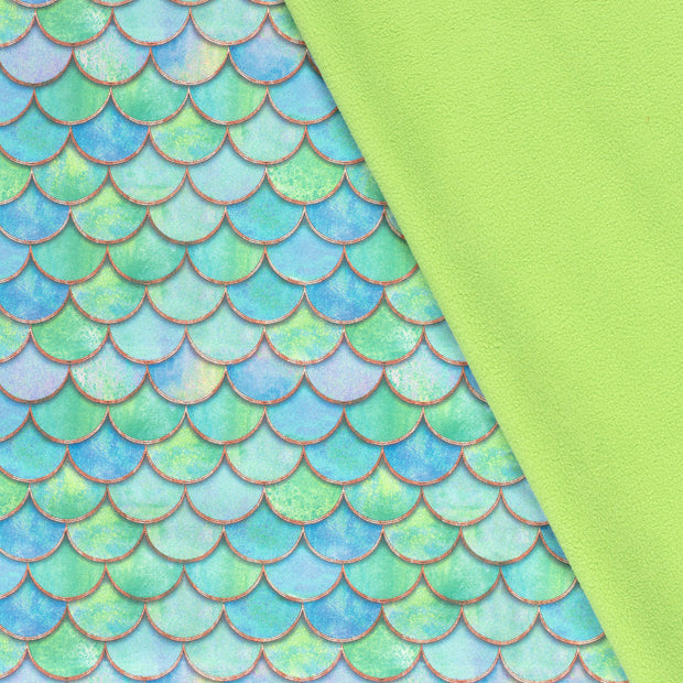Softshell fabric Scales Lime Green